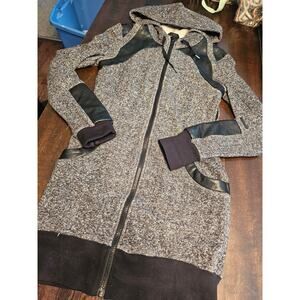 Blank Noir XS Long Full Zip Black and White Hoodie Jacket